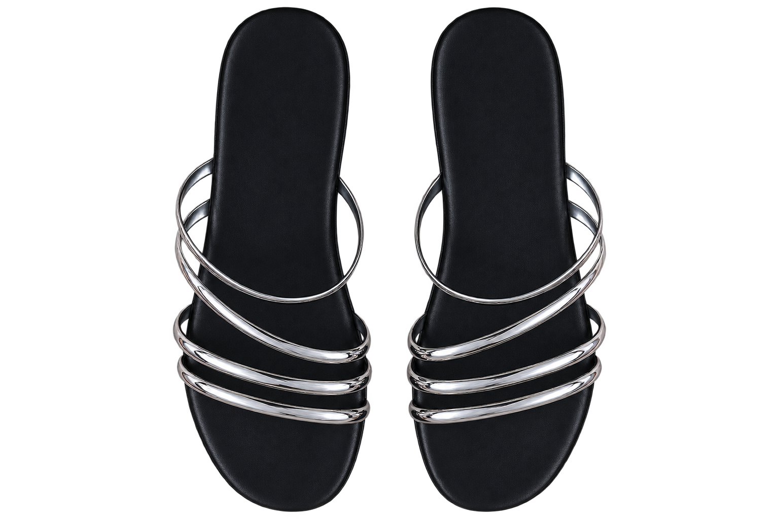 Pace Metallic Strappy Slides